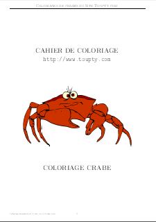 album gratuit de coloriage de crabe