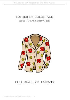 Les vêtements album de coloriage numéro 2 pdf