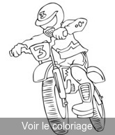 coloriage garon sur moto de cross