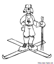 dessin à colorier de ski