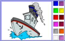 coloriage en ligne 3 bateaux