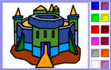 coloriage en ligne d'une forteresse
