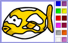gros poisson jaune et blanc