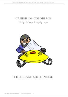 album 1 pdf de motos neige à colorier