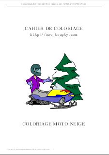 album 2 pdf de motos neige à colorier