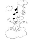 souris nuage violon note