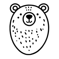 Coloriage Dessin d'une tête d'ours minimaliste | Toupty.com