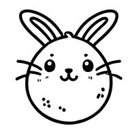 Coloriage Illustration de tête de lapin | Toupty.com