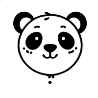 Coloriage Dessin simple de tête de panda | Toupty.com