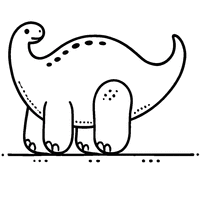 Coloriage Dessin d'un dinosaure simple | Toupty.com