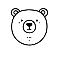 Coloriage Dessin d'un ours minimaliste | Toupty.com