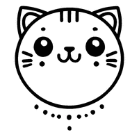 Coloriage Illustration simple de tête de chat | Toupty.com