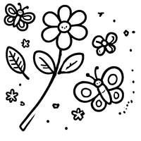 Coloriage Dessin d'une fleur avec cinq pétales | Toupty.com