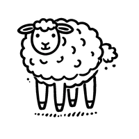 Coloriage Dessin d'un mouton minimaliste | Toupty.com