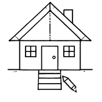 Coloriage d'une maison minimaliste | Toupty.com