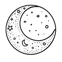 Coloriage Illustration simple d'une lune | Toupty.com