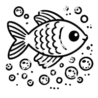 Coloriage Illustration d'un poisson simple | Toupty.com