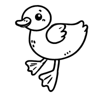 Coloriage d'un canard très simple | Toupty.com