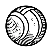 Coloriage Illustration simplifiée d'une balle | Toupty.com