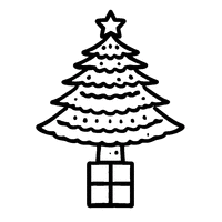 Coloriage d'un arbre de Noël très simple | Toupty.com