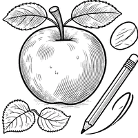 Coloriage Dessin d'une pomme | Toupty.com