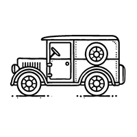 Coloriage Dessin de camionette minimaliste | Toupty.com