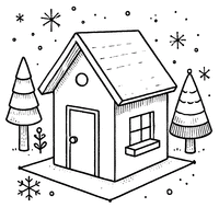 Coloriage Dessin minimaliste d'une maison | Toupty.com