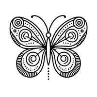 Coloriage Illustration simple d'un papillon | Toupty.com