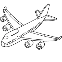 Coloriage Dessin minimaliste d'un avion | Toupty.com