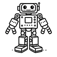 Coloriage Coloriage d'un robot avec une tête carrée | Toupty.com