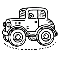 Coloriage Dessin très simple d'une voiture | Toupty.com