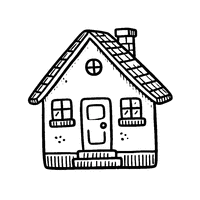 Coloriage Illustration simplifiée d'une maison | Toupty.com