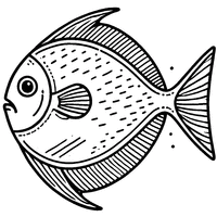 Coloriage minimaliste d'un poisson | Toupty.com