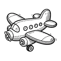 Coloriage Illustration ultra-simplifiée d'un avion | Toupty.com