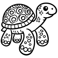 Coloriage Illustration simple d'une tortue | Toupty.com