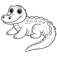 Coloriage Alligator Simplifié avec Des Lignes Douces | Toupty.com