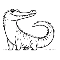 Coloriage Alligator Réaliste Simplifié Avec Une Longue Queue | Toupty.com