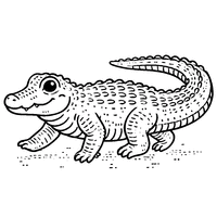 Coloriage Alligator Réaliste Couché Avec Un Grand Sourire | Toupty.com