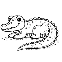 Coloriage Alligator Réaliste Marchant Avec Des Pattes Courtes | Toupty.com