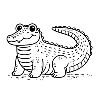 Coloriage Alligator Réaliste Avec Un Visage Souriant | Toupty.com