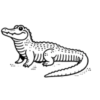 Coloriage Alligator Réaliste Simplifié avec Un Long Corps et Des Pattes Courtes | Toupty.com