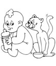 bébé biberon de lait chat