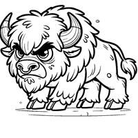 Coloriage bison en colère | Toupty.com