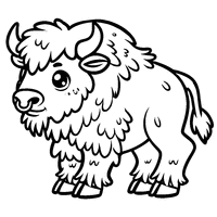 Coloriage jeune bison d'amérique | Toupty.com