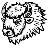 Coloriage tête de bison | Toupty.com