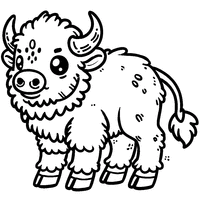 Coloriage un très jeune bison | Toupty.com