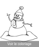 bonhomme de neige dessin pour imprimer et colorier