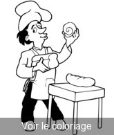 Coloriage Boulanger avec pain de mie et baguette | Toupty.com