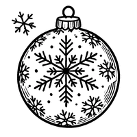 Coloriage Boule de Noël décoré d'un flocon de neige | Toupty.com