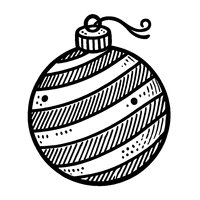 Coloriage Boule de Noël avec des bandes à colorier | Toupty.com